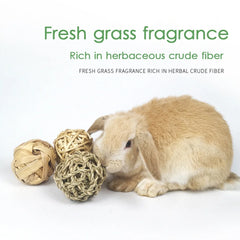 5PCS Bunny Chew Toys – Grass Balls for Rabbits & Small Pets