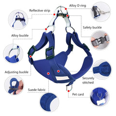 Reflective Pet Dog Harness with Leash - Soft, Breathable & Durable Vest for Small to Medium Dogs