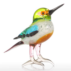 Tooarts Glass Animal Figurine Miniatures - Handblown Tiny Birds Home Decor