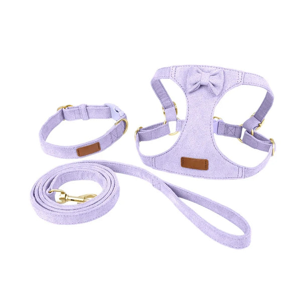 Soft Breathable Dog Collar Harness Leash Set for Small Pets