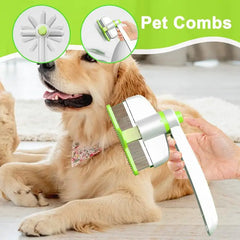 Pet Cat Hair Brush & Dog Comb – Stainless Steel Grooming Tool for Long Hair