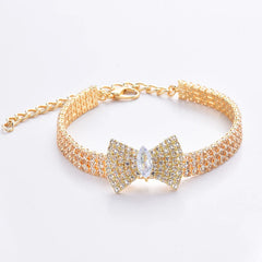 Zircon Bow Tie Chihuahua Dog Collar