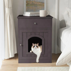 Wooden Cat Litter Box Enclosure