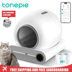 Tonepie 65L Automatic Smart Cat Litter Box – Self-Cleaning & Fully Enclosed