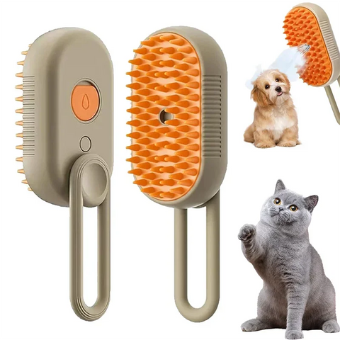 Cat Dog Pet Spray Massage Brush - One Button Steam Spray Hair Removal Comb