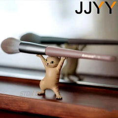 JJYY Cat Statue Pencil Holder - Desktop & Bookshelf Decoration