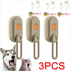 Cat Dog Pet Spray Massage Brush - One Button Steam Spray Hair Removal Comb