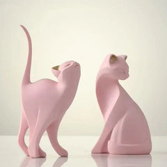 Resin Couples Cat Statues – Creative Wedding Gift & Home Decor Sculpture