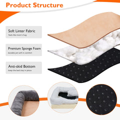 L-3XL Dog Bed Orthopedic Foam Pet Bed with Bolster & Removable Cover