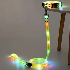 LED Light Up Dog Collar - Adjustable Glowing Reflective Pet Collar with 3 Modes