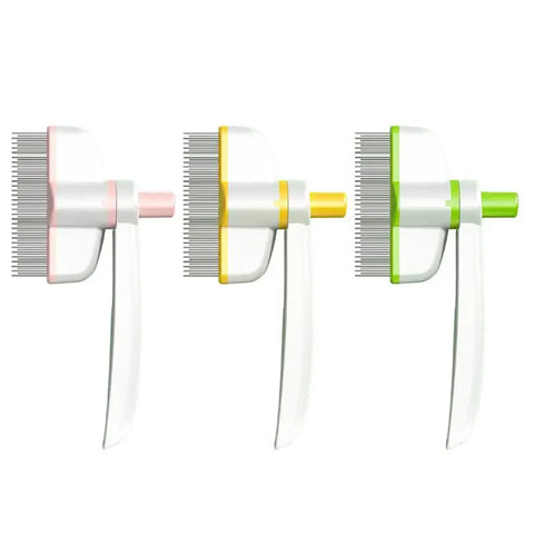 Pet Cat Hair Brush & Dog Comb – Stainless Steel Grooming Tool for Long Hair