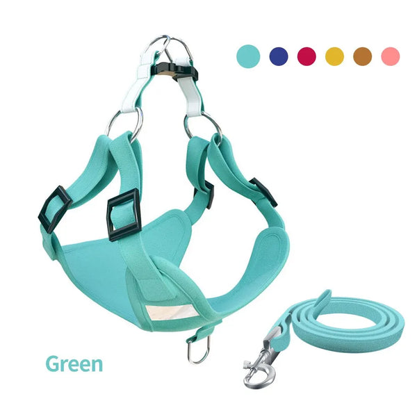 Reflective Pet Dog Harness with Leash - Soft, Breathable & Durable Vest for Small to Medium Dogs