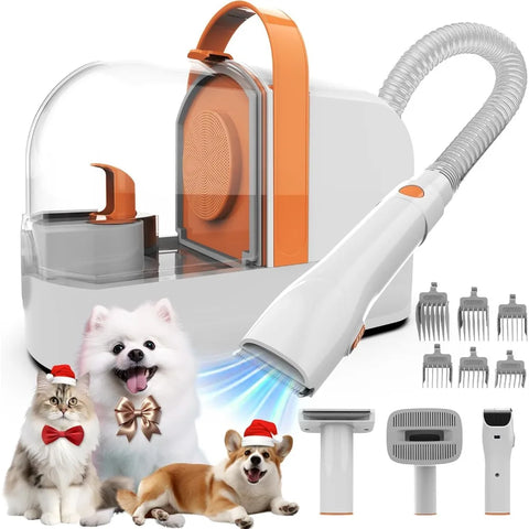 Dog Grooming Vacuum Kit with Pet Clippers - 12,000Pa Pet Hair Vacuum for Dogs