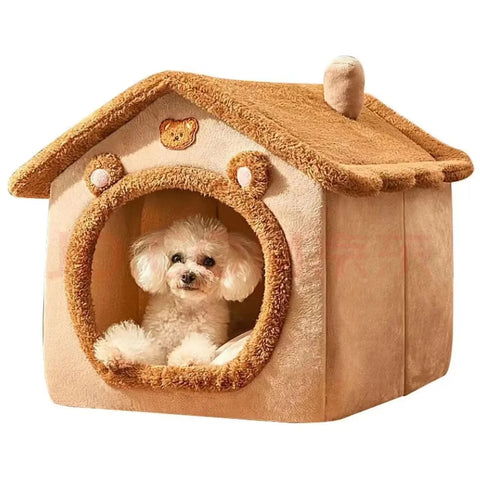 All Seasons Warm Washable Pet Bed for Cats & Dogs, Removable Cushion, Indoor Kennel