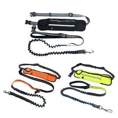 Hands-Free Dog Leash with Zipper Pouch & Reflective Bungee for Medium to Large Dogs