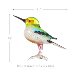 Tooarts Glass Animal Figurine Miniatures - Handblown Tiny Birds Home Decor