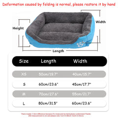 Color Square Winter Soft Warm Dog Bed - Waterproof Pet Mat for Small, Medium & Large Dogs