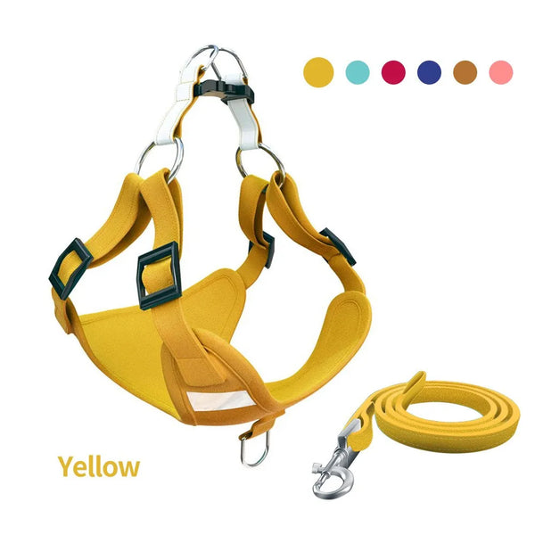 Reflective Pet Dog Harness with Leash - Soft, Breathable & Durable Vest for Small to Medium Dogs