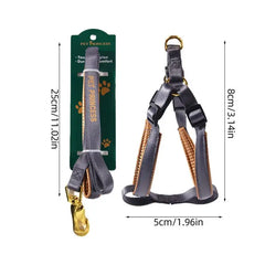 No Pull Dog Leash & Harness Set – Adjustable Nylon Harness with Anti-Breakaway 2 Buckles & Secure Leash