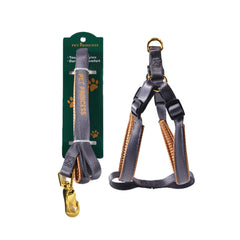 No Pull Dog Leash & Harness Set – Adjustable Nylon Harness with Anti-Breakaway 2 Buckles & Secure Leash