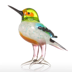 Tooarts Glass Animal Figurine Miniatures - Handblown Tiny Birds Home Decor